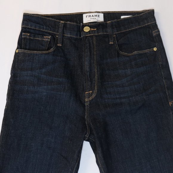 Frame Denim Ali High Rise Distressed Jeans Dark Wash Soft Stretchy - Picture 2 of 13